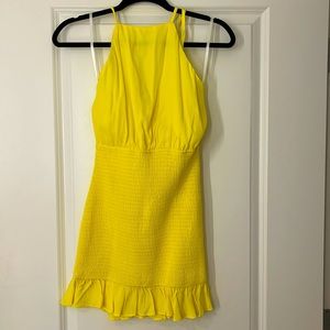 Lovers + Friends Halter Mini Yellow Dress